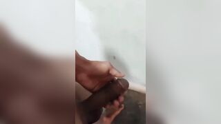 "A college boy is recording a video while giving a handjob."