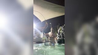 Cleaning the pool naked with cute winky and sexy ass - 1 image