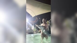 Cleaning the pool naked with cute winky and sexy ass - 2 image