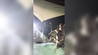 Cleaning the pool naked with cute winky and sexy ass - 4 image
