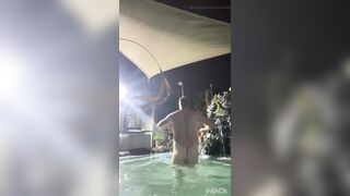 Cleaning the pool naked with cute winky and sexy ass - 5 image
