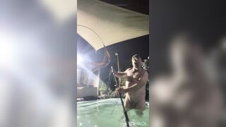 Cleaning the pool naked with cute winky and sexy ass - 7 image