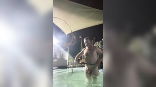 Cleaning the pool naked with cute winky and sexy ass - 8 image