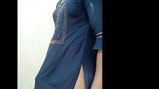Indian very cute and beautiful shemale jerking his dick - 6 image