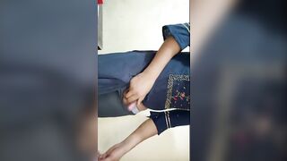 Indian very cute and beautiful shemale jerking his dick - 9 image