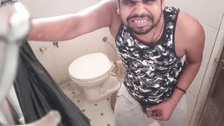 Deep hard fucking cock untill WHITISH LIQUID came Then peeing in toilet