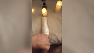Fleshlight masturbation by the candlelight
