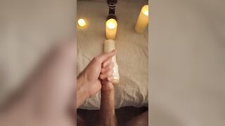 Fleshlight masturbation by the candlelight