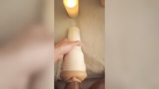 Fleshlight masturbation by the candlelight