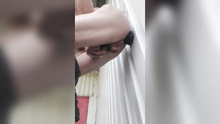 I disassemble my ass with a big dildo outside a store in public for a game cap or no cap