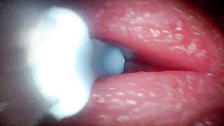 Intense endoscopic footage of sperm being pumped through the shaft of a man