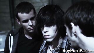 Two emo sluts devour big dick like vampire sluts - 1 image