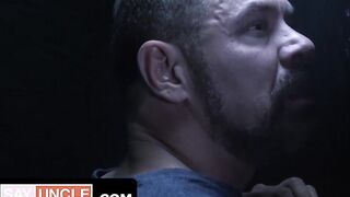 Stepdad tricked into giving his straight stepson a hot blowjob
