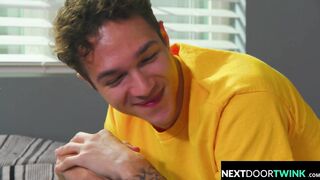 NextDoortwink: Muscle college babe Tatted Muscle Rides Roommate's Twink