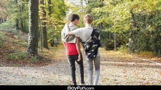 Watch Twink Boyfriend's Latino friends bareback fuck hard in this wild bareback threesome - 2 image