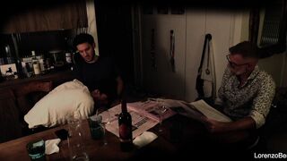 Exhibitionist gay couple in front of real grandpa (old young)