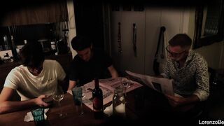 Exhibitionist gay couple in front of real grandpa (old young)