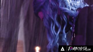 FEMBOYISH - Goth Twink Femboy Edward Terrant Wants Angel Elias's Huge Uncut Cock Up His Ass