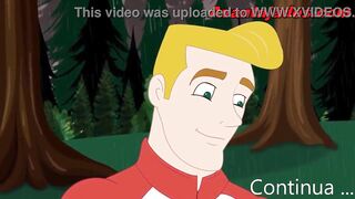 Gay blowjob with a black cock in the park.