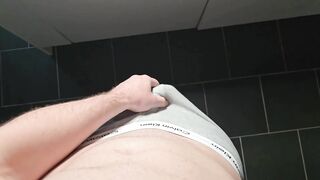 PhantomGentX Grey Calvin Klein Jerk Off! Master Cums Big on Table After Getting Ready for the Day