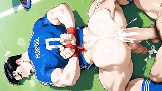 Fez o time perder o jogo de futebol e teve que dar a bunda para os jogadores (gerado por ia)