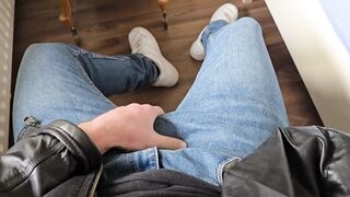 PhantomGentX in Leatherjacket with Hot Dirtytalk! Master Takes Jeans Off & Edges Big Cock to Brink
