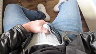 PhantomGentX in Leatherjacket with Hot Dirtytalk! Master Takes Jeans Off & Edges Big Cock to Brink