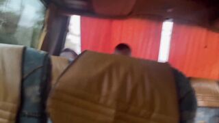 Blowjob from a stranger on the bus and a huge cumshot in a hotel