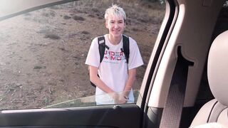 We picked up a cute twink guy on the road and fucked him with my girlfriend