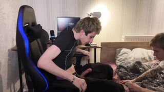 No29 Part 1: A guy fucks his cute stepbrother, gives a deep throat blowjob, and fucks the twink's tight ass. - 8 image