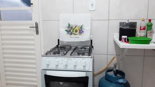 If I COOK do you EAT? Having a snack with the ass flashing and the stick