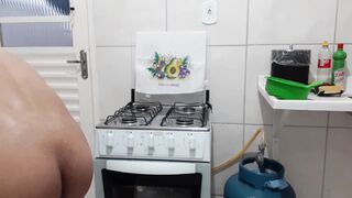 If I COOK do you EAT? Having a snack with the ass flashing and the stick