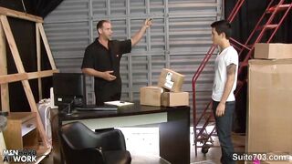 Excited gays fucking at work
