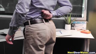 Fake masseur fucks office clerk bareback