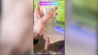 Big Dick Horny Twink Cumming after Playing With Fleshlight Masturbator.