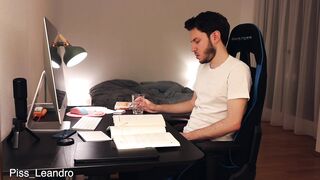 Piss and cum in drinking glass - gay urination