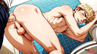 Yaoi - Blonde Twink sex in a toilet Pic Collection - Anime Manga Asian Japanese Game Gay Porn