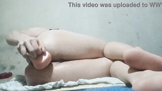 30cm of dildo going all the way up my submissive faggot ass. - 6 image