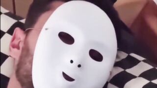 Masked man fucks guy and makes him swallow his cum