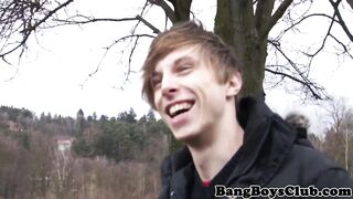 Euro twink amateur barebacked outdoors - 2 image