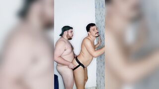 Eating the Big-Butted Guy Standing Up After the Party - Part 2 (COMPLETE ON SHEER AND RED)