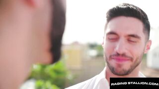 RAGING STALLION - Rooftop Blowjob to Bedroom Bareback - Luciano's Ultimate Property Pitch