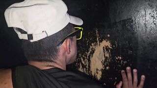 Fucking bareback with newbies in the glory hole cabins.