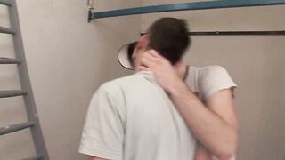 Bareback worker gets his ass licked and fucked hard while doing his job