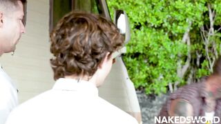 Masculine Jason Barebaks and Eddie Patrick go wild with a deep throat & rough sex ride