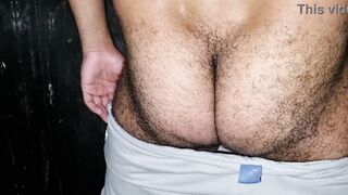 Interracialbarebackfucked in the gloryhole by a long, dark cock