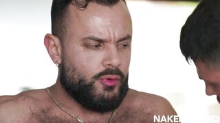 Sir Peter's Massive Cock Gets Satisfied In Threesome Bareback Action