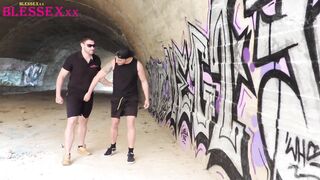 Amateur guy gets wild with straight guy in public, raw and raw! - 2 image