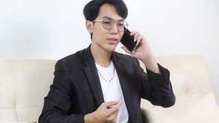 Young Asian boy barebacks his handsome friend in homemade video - 1 image