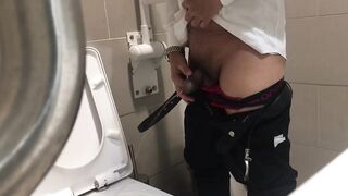 Taking a peek and spying a handsome office boy in an instagramable washroom - 5 image